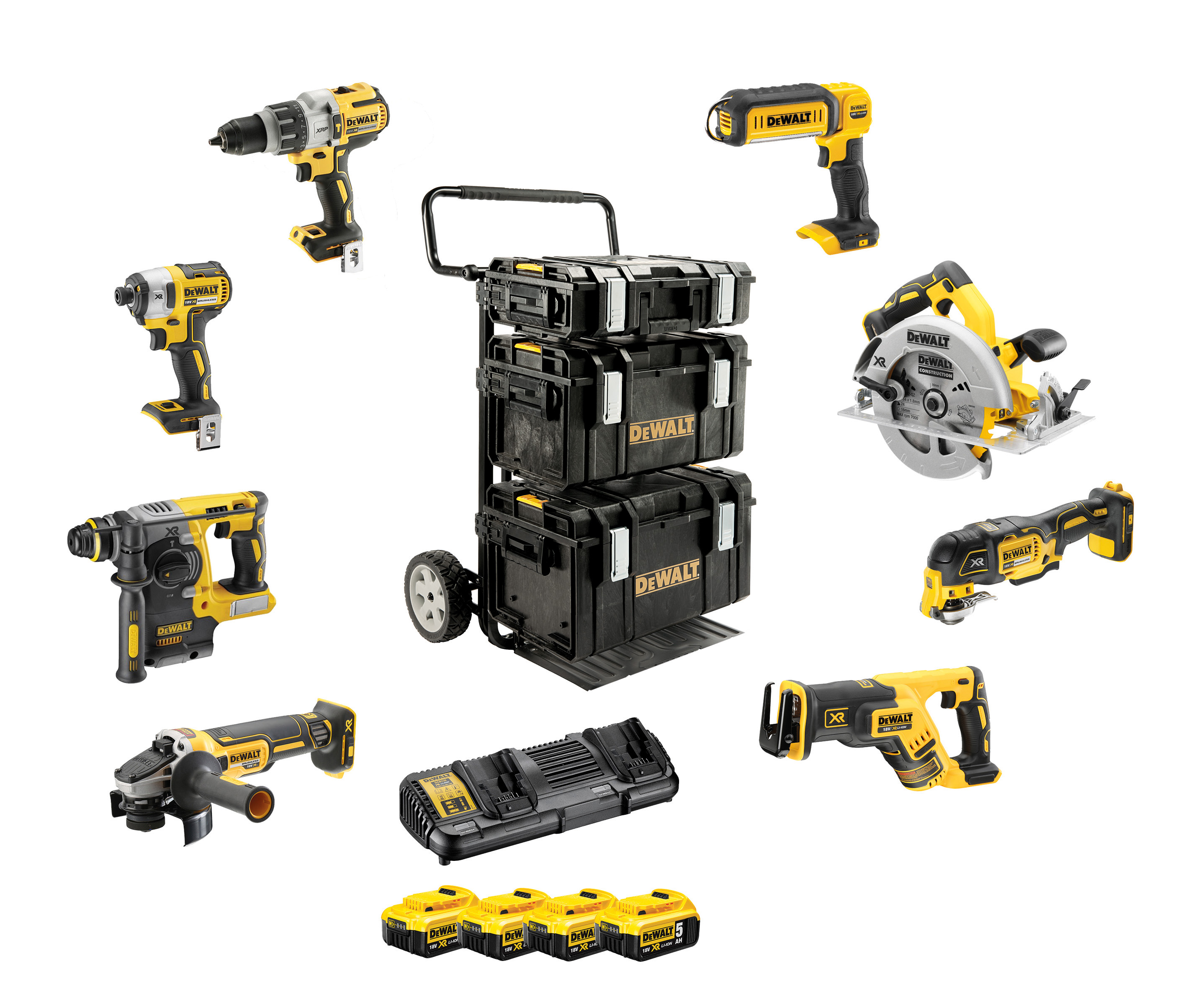 DEWALT DCK853P4-QW Akku 8er Kombopack 18 V / 5 Ah