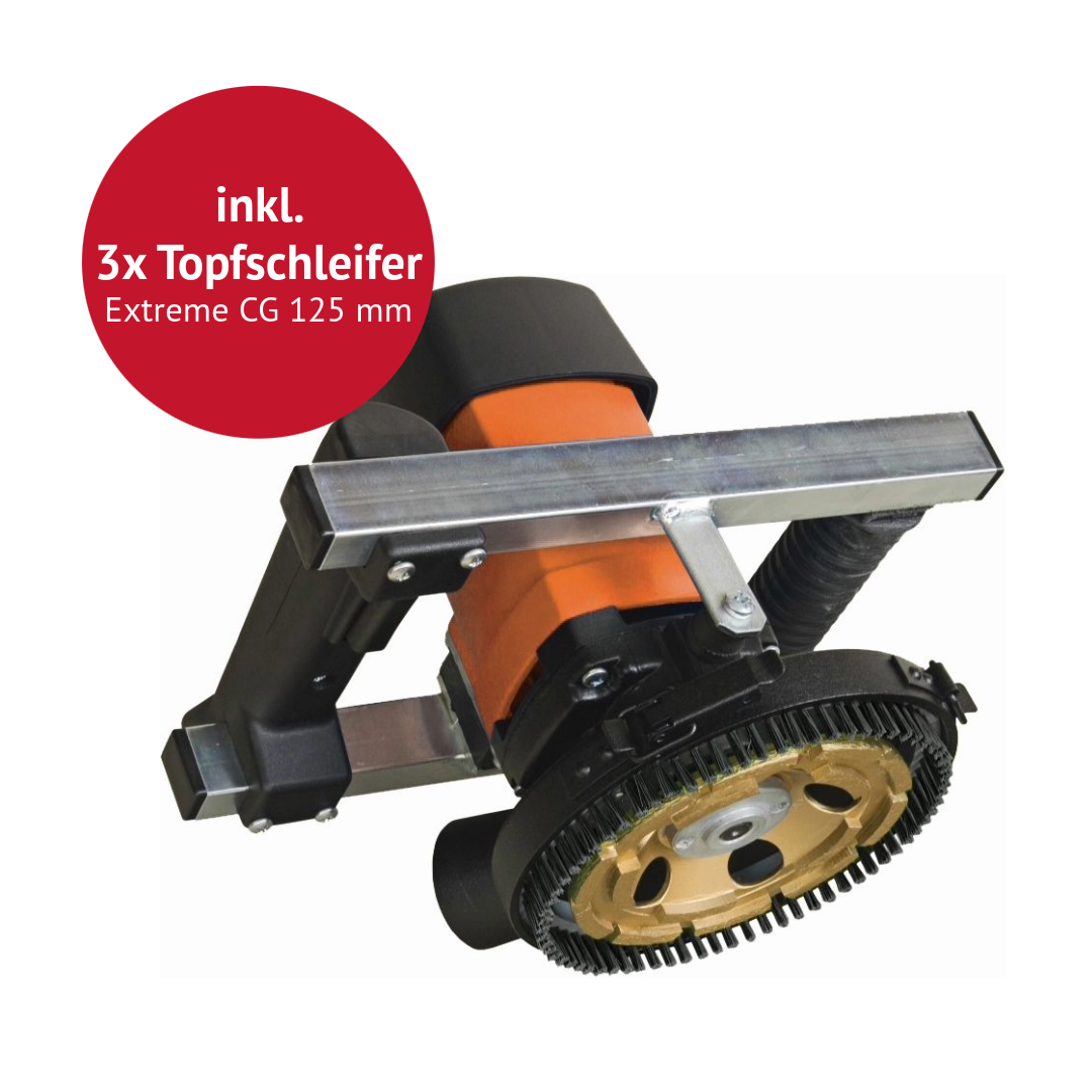 TOP DEAL - Norton Clipper Bodenschleifer CG 125 inkl. 3x gratis Topfschleifern Extreme CG 125 mm 
