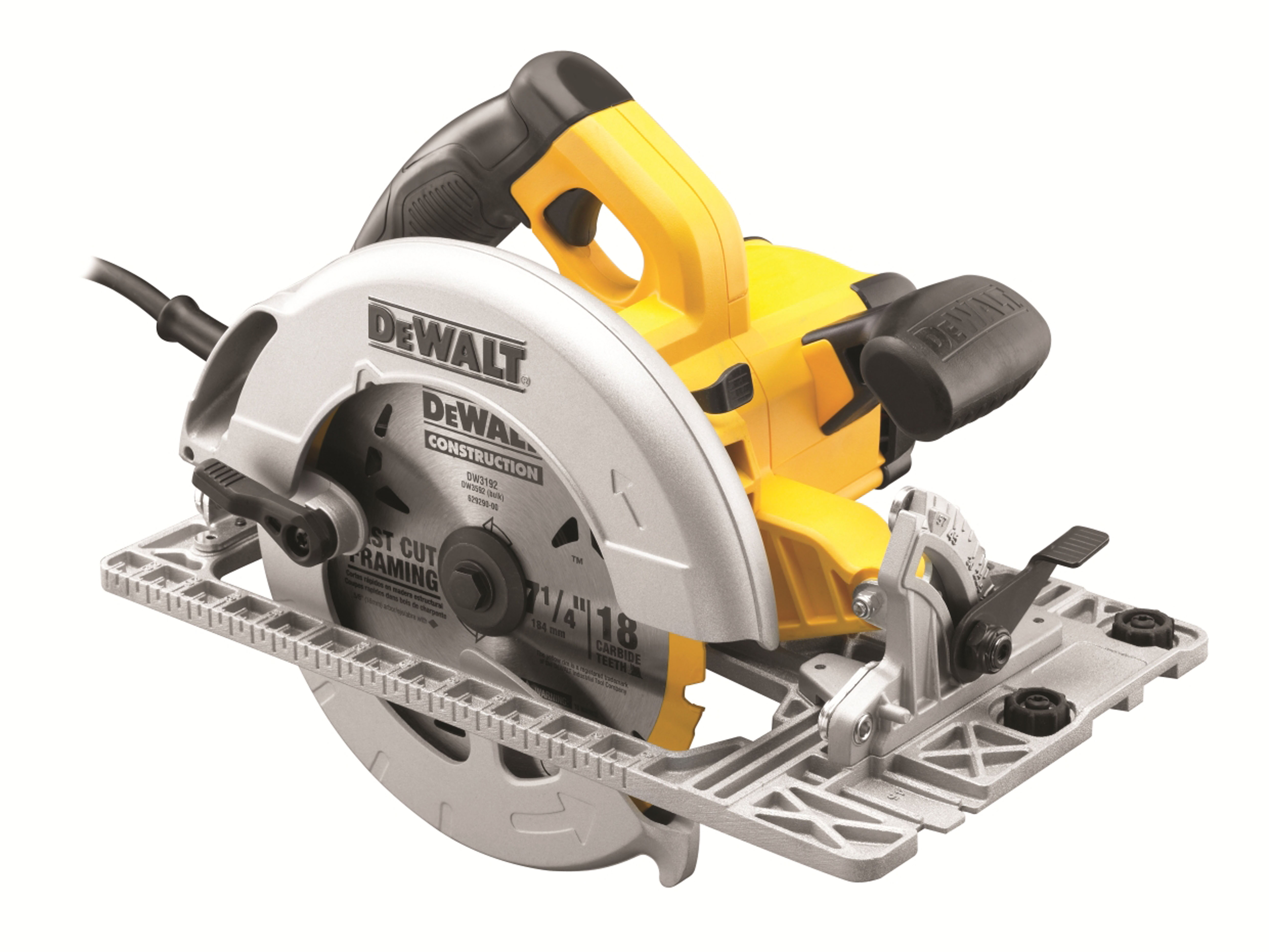 DEWALT DWE576KR-QS Handkreissägenset mit Führungsschiene