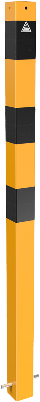 Absperrpfosten Stahlrohr 70 x 70 mm ortsfest, zum Einbetonieren, mit Erdanker Absperrpfosten Stahlrohr 70 x 70 mm ortsfest, zum Einbetonieren, mit Erdanker