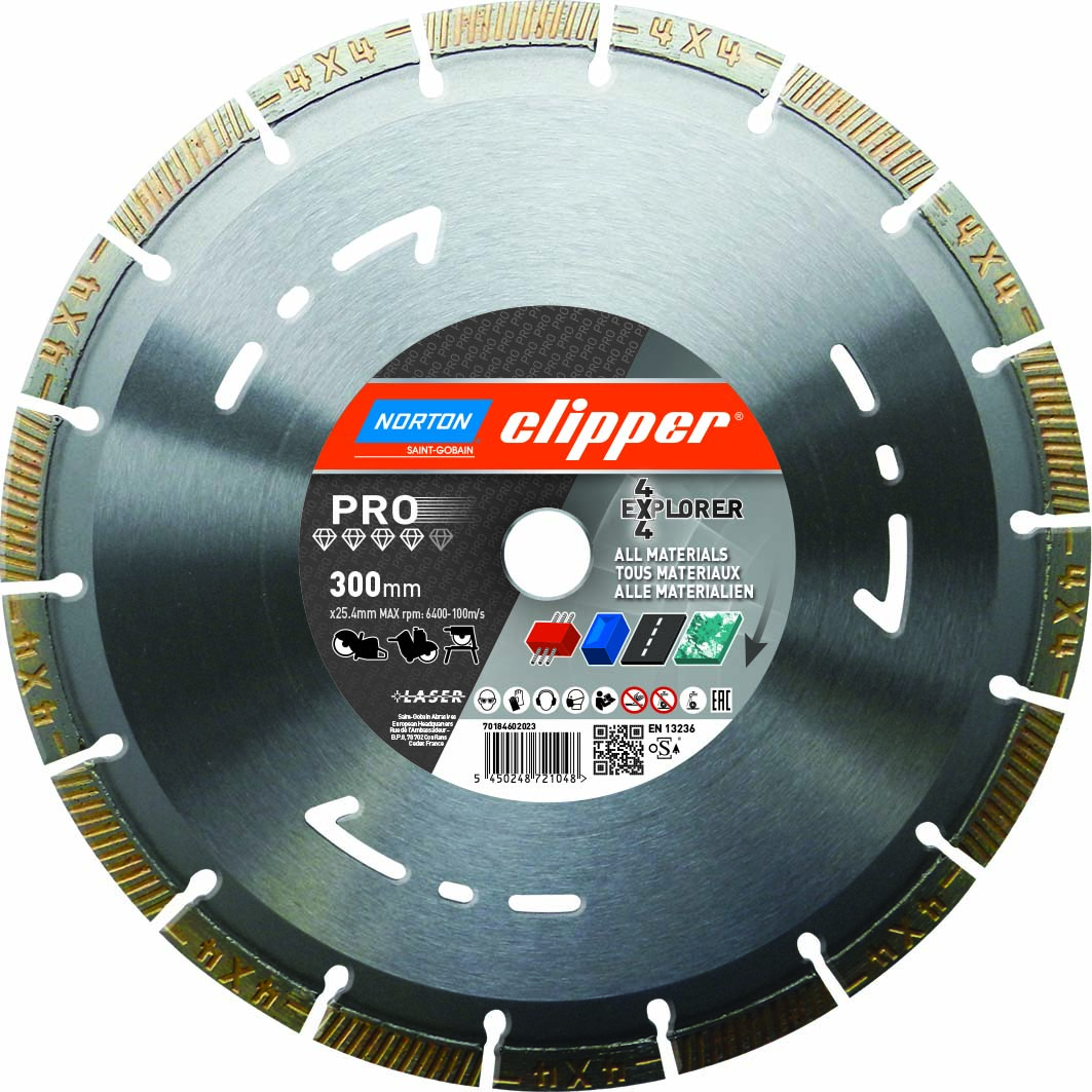 Norton Clipper Diamanttrennscheibe Pro 4x4 Explorer - 115  x  22,23 mm Norton Clipper Diamanttrennscheibe Pro 4x4 Explorer - 115  x  22,23 mm