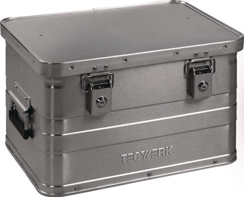 TECWERK Aluminiumbox L430xB330xH275mm 29l m.Klappverschluss u.Zylinderschl.